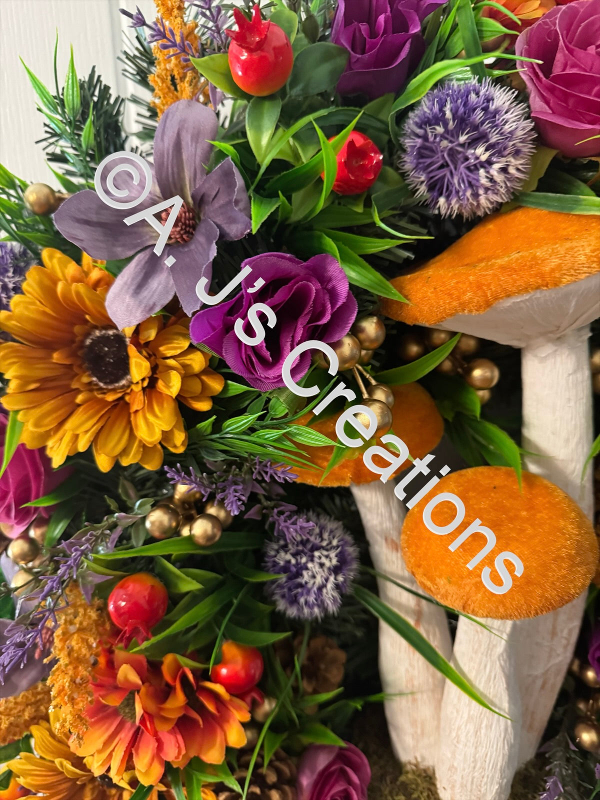 Orange Toadstool Wreath