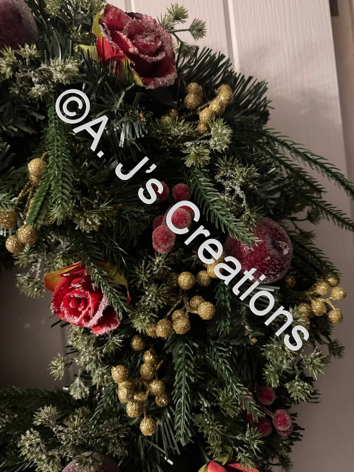 Burgundy Frosted Wreath