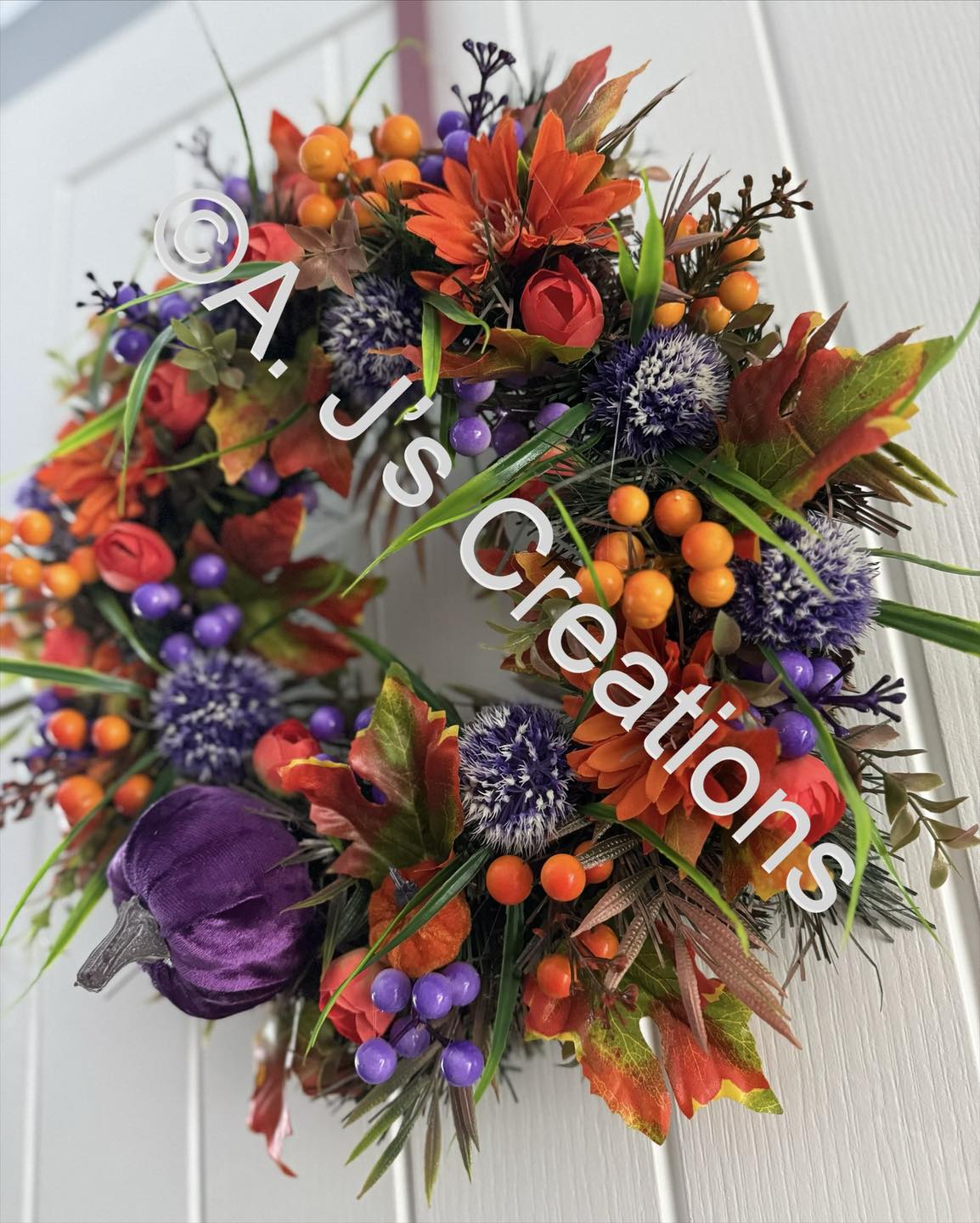 Bright and Bold Pumpkin Wreath