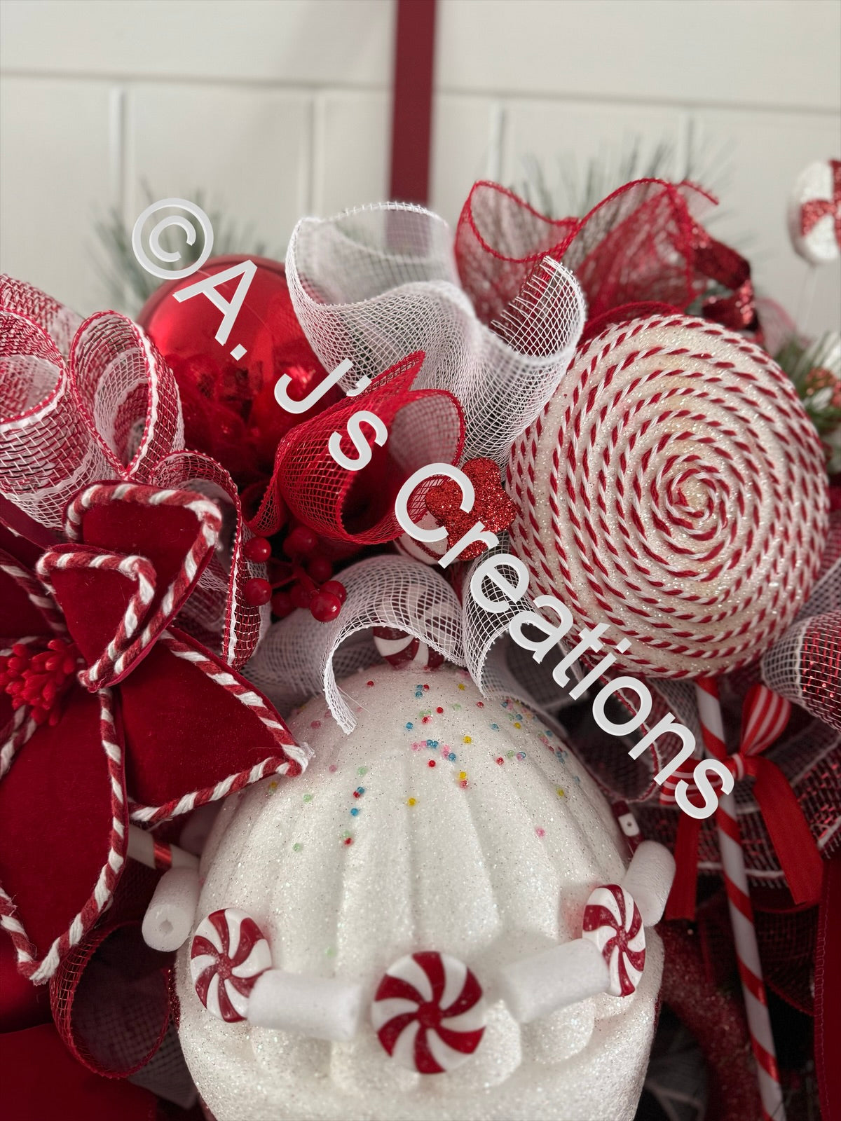 Candy Cane Milkshake Wreath
