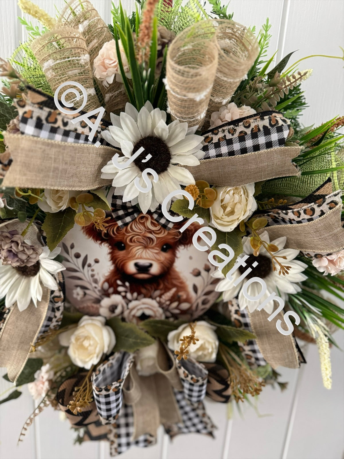 Highland Cow Wreath