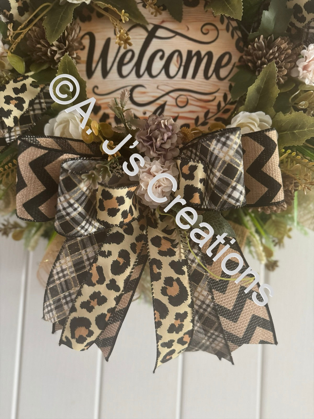 Leopard Print Welcome Wreath