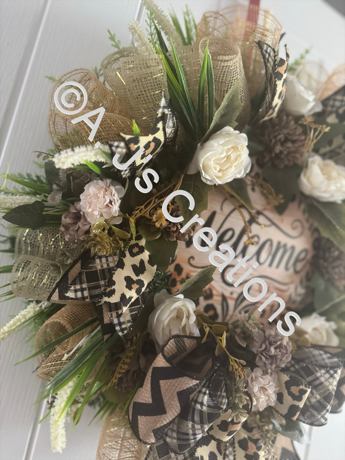 Leopard Print Welcome Wreath
