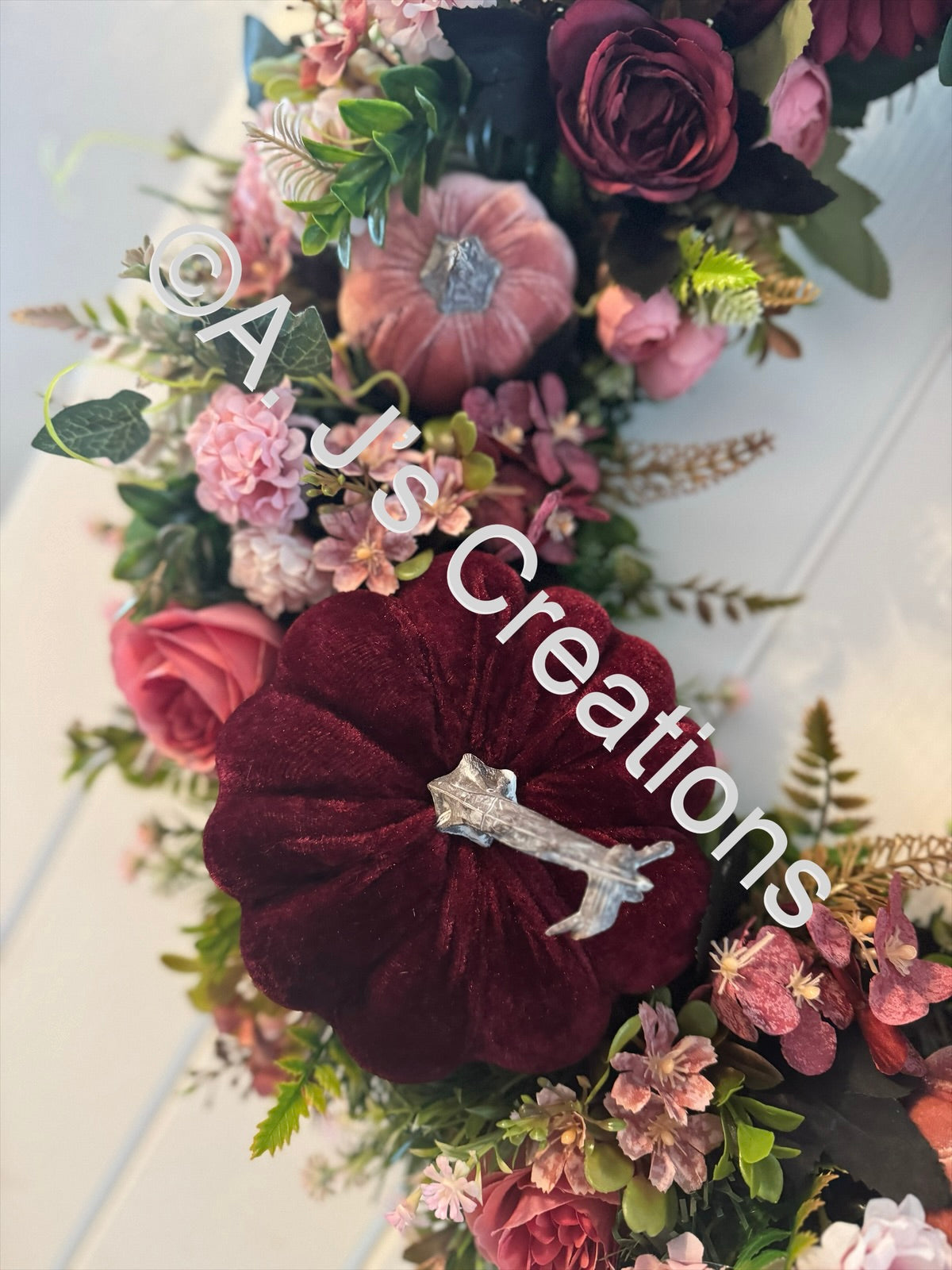 Burgundy & Dusky Pink/Blush Wreath