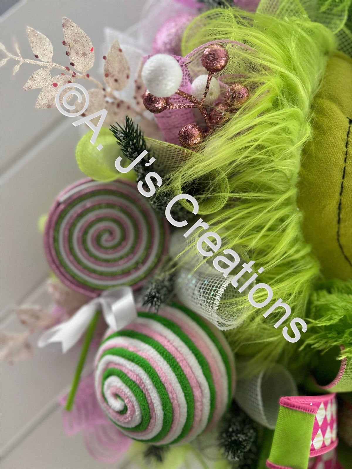Pink Green Monster Wreath