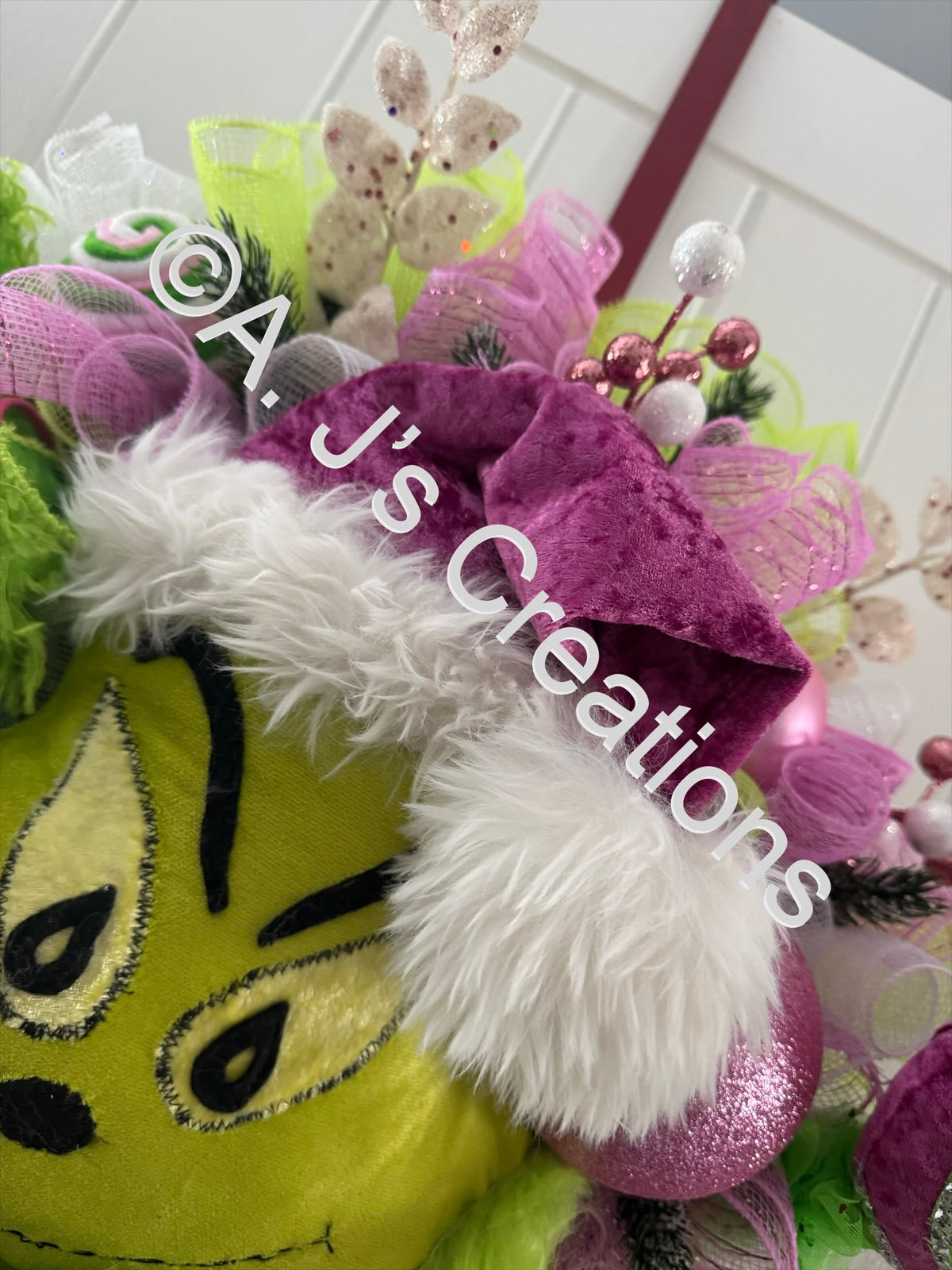 Pink Green Monster Wreath