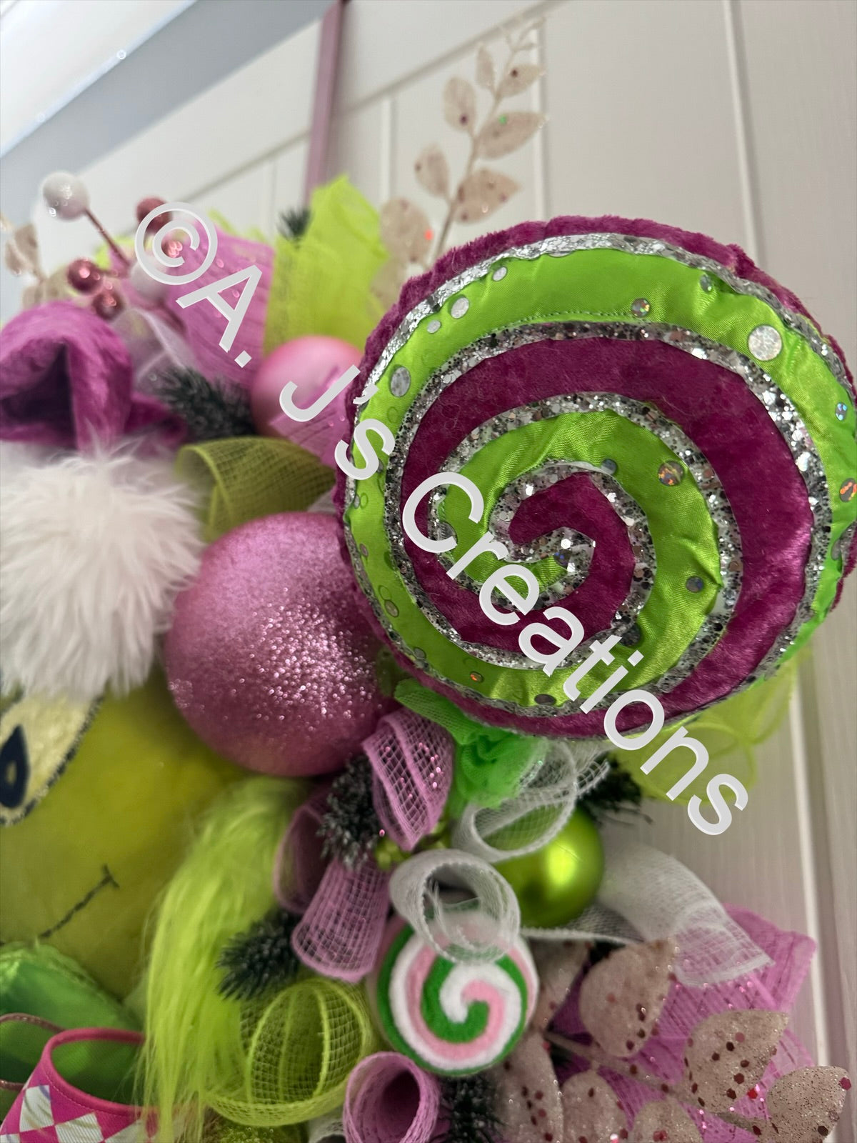 Pink Green Monster Wreath