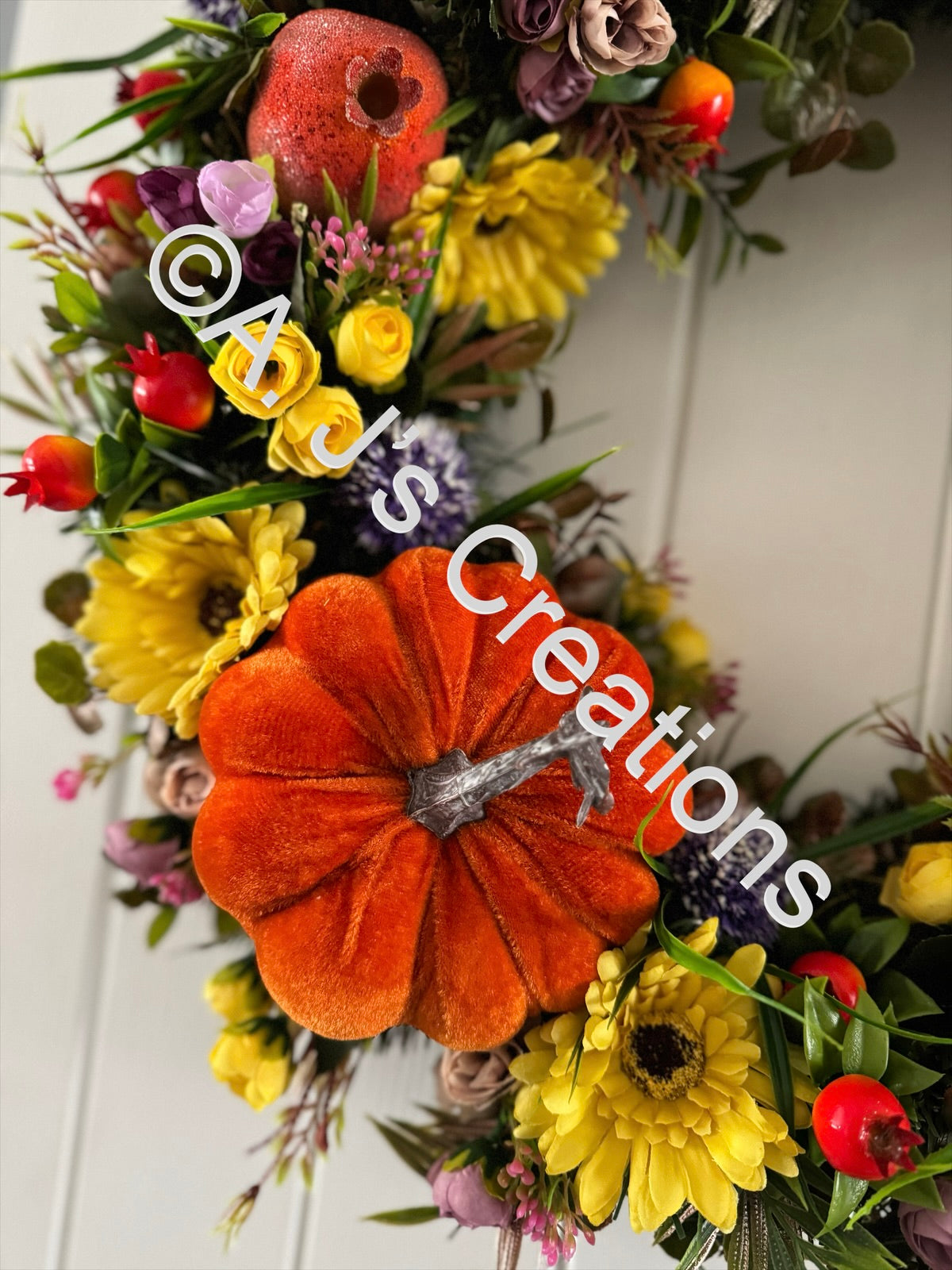 Orange Pumpkin 55cm Wreath