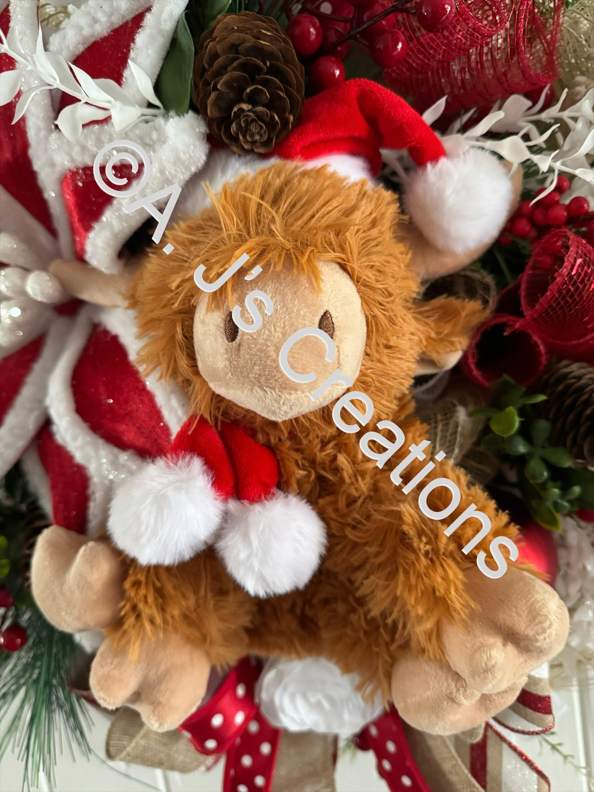 Hughie Highland Cow Xmas Wreath