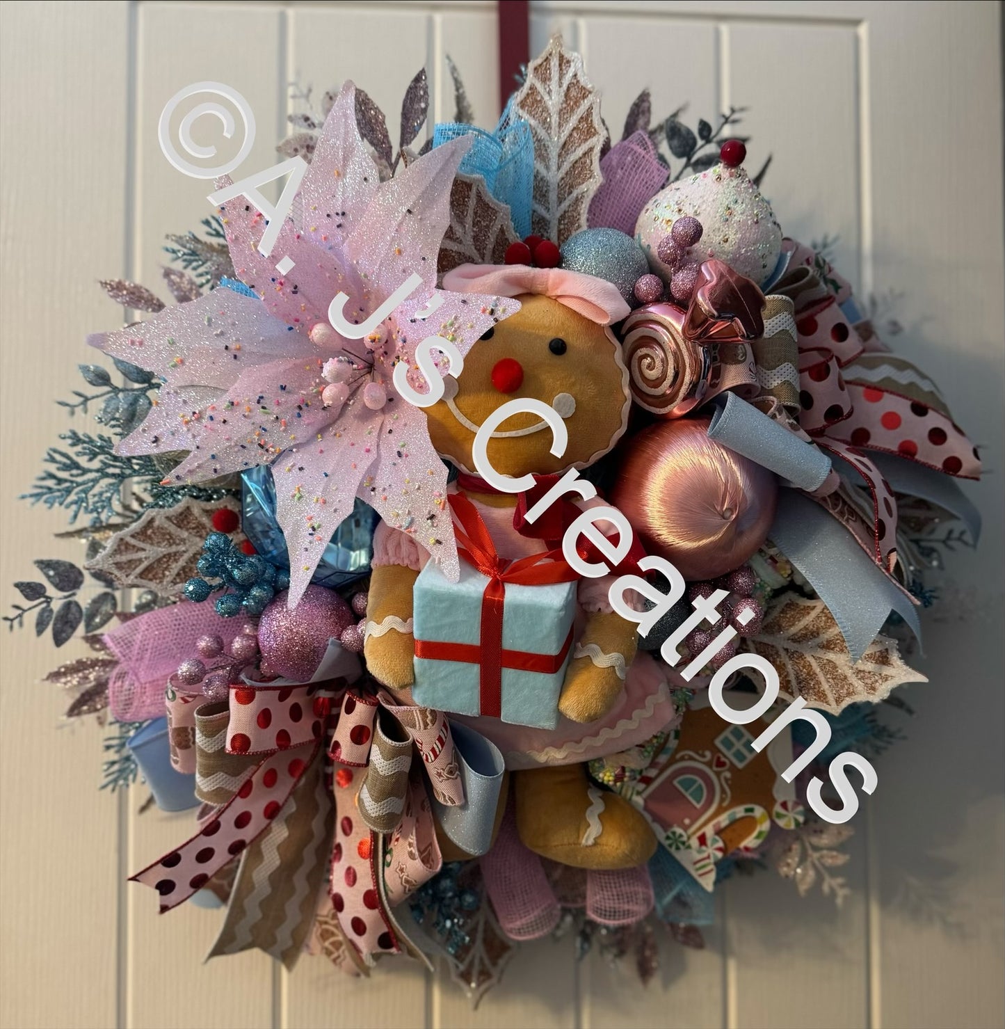 Candy Land Gingerbread Girl Wreath