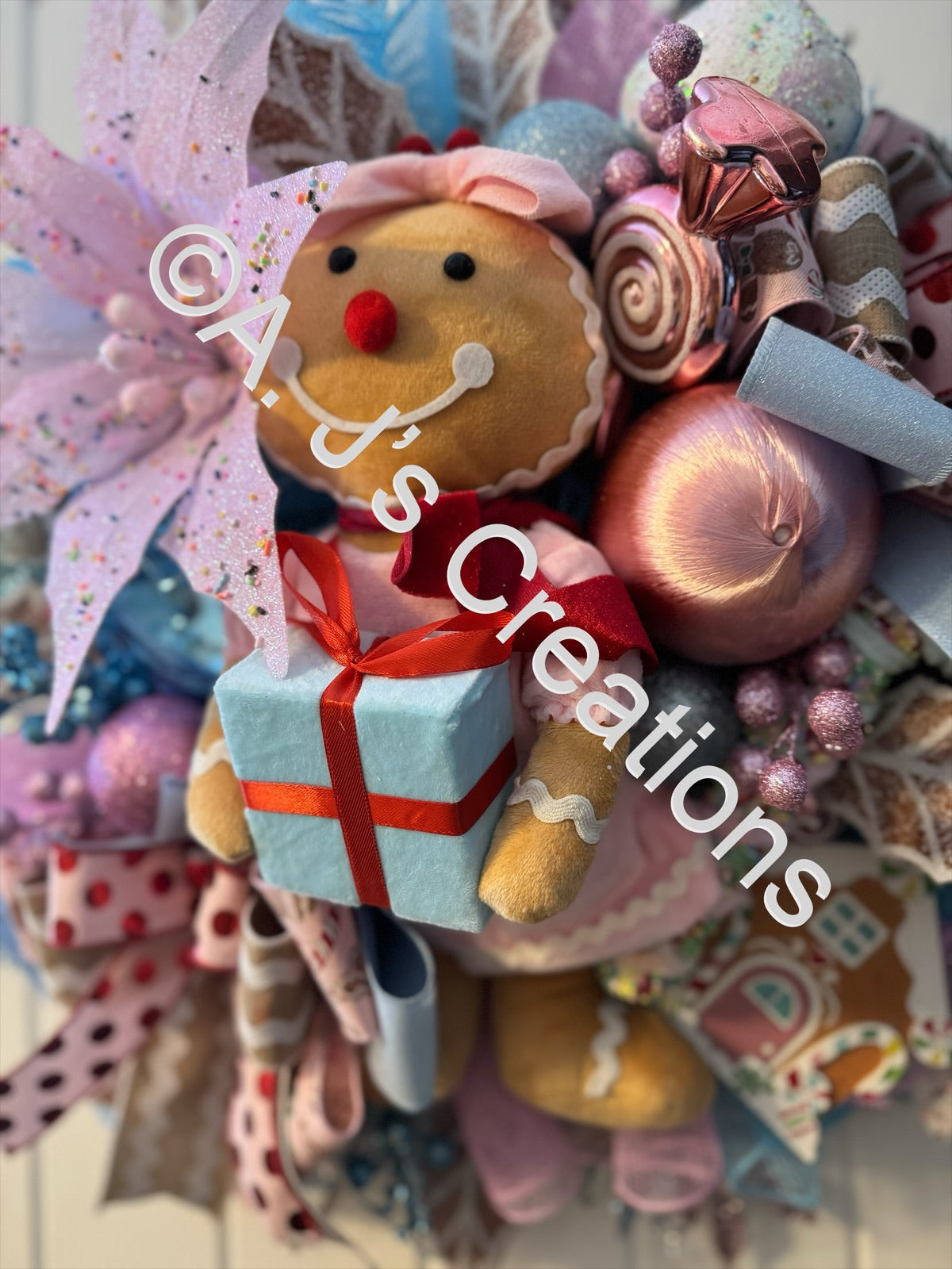 Candy Land Gingerbread Girl Wreath