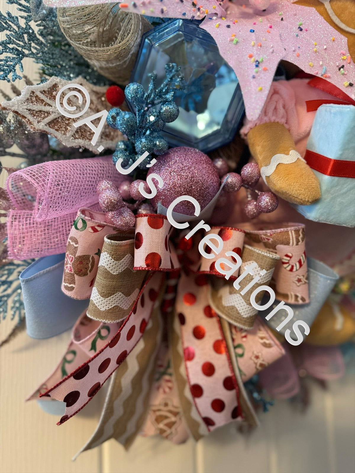 Candy Land Gingerbread Girl Wreath