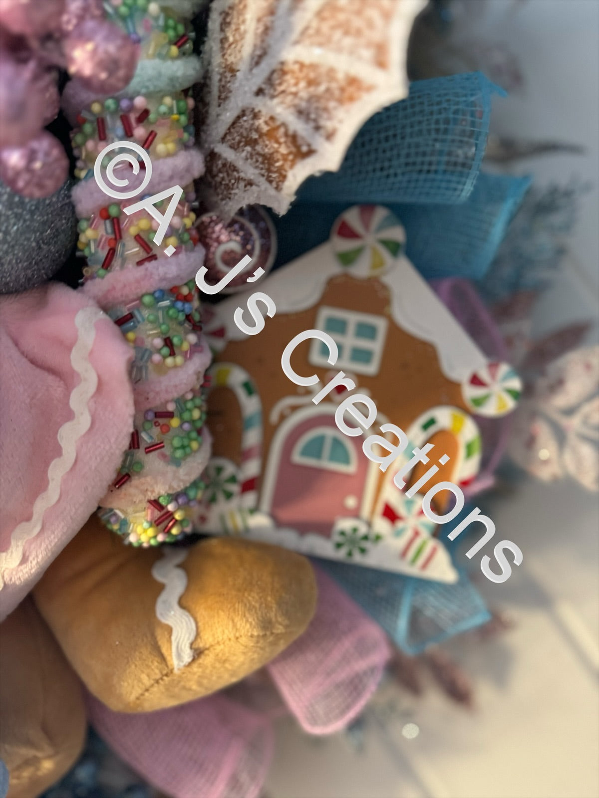 Candy Land Gingerbread Girl Wreath