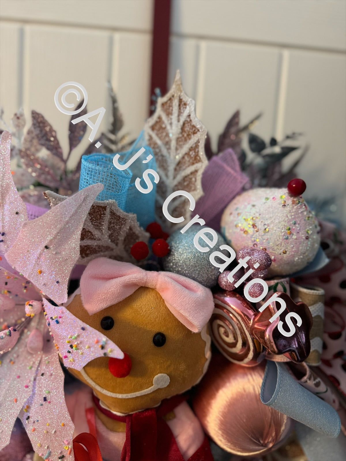 Candy Land Gingerbread Girl Wreath
