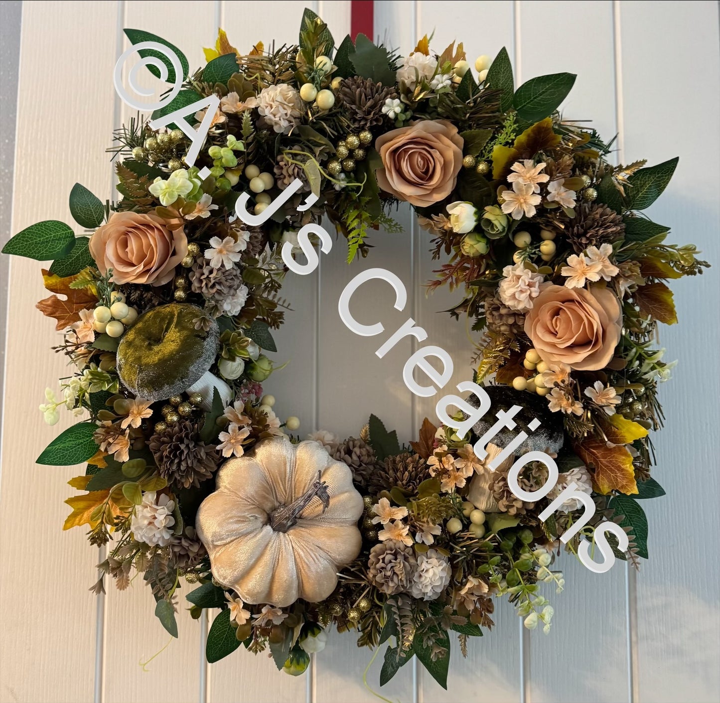 Ivory Pumpkin Wreath