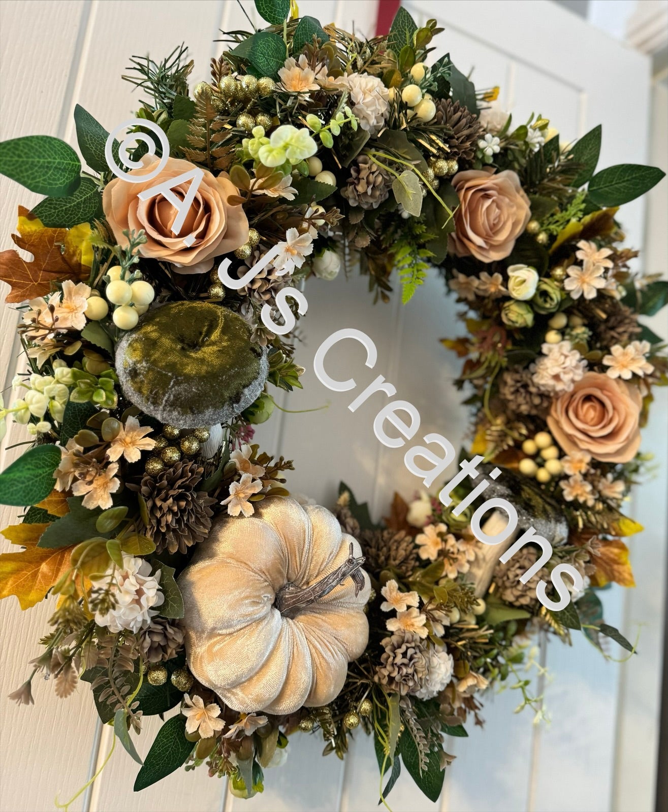 Ivory Pumpkin Wreath