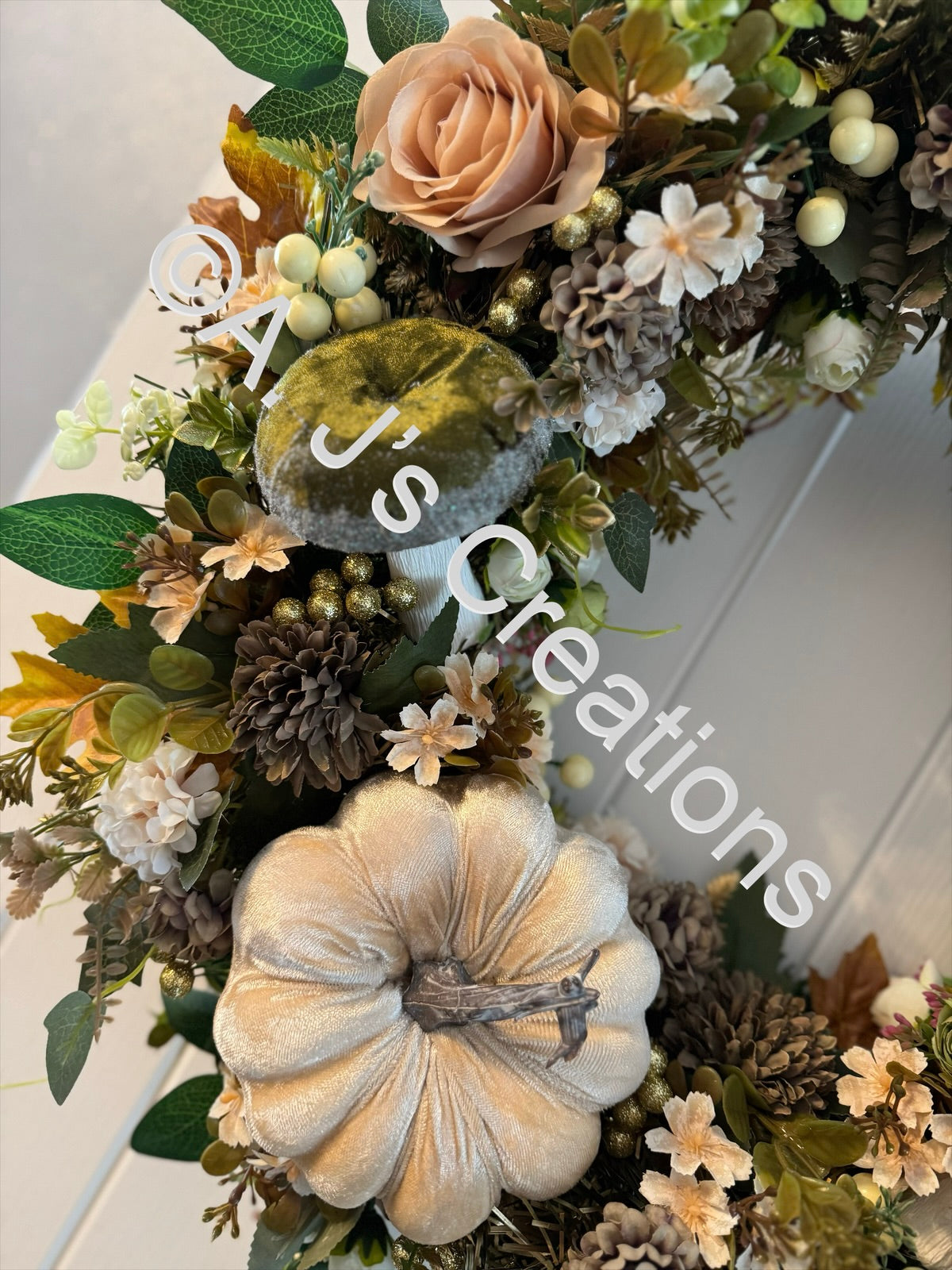 Ivory Pumpkin Wreath