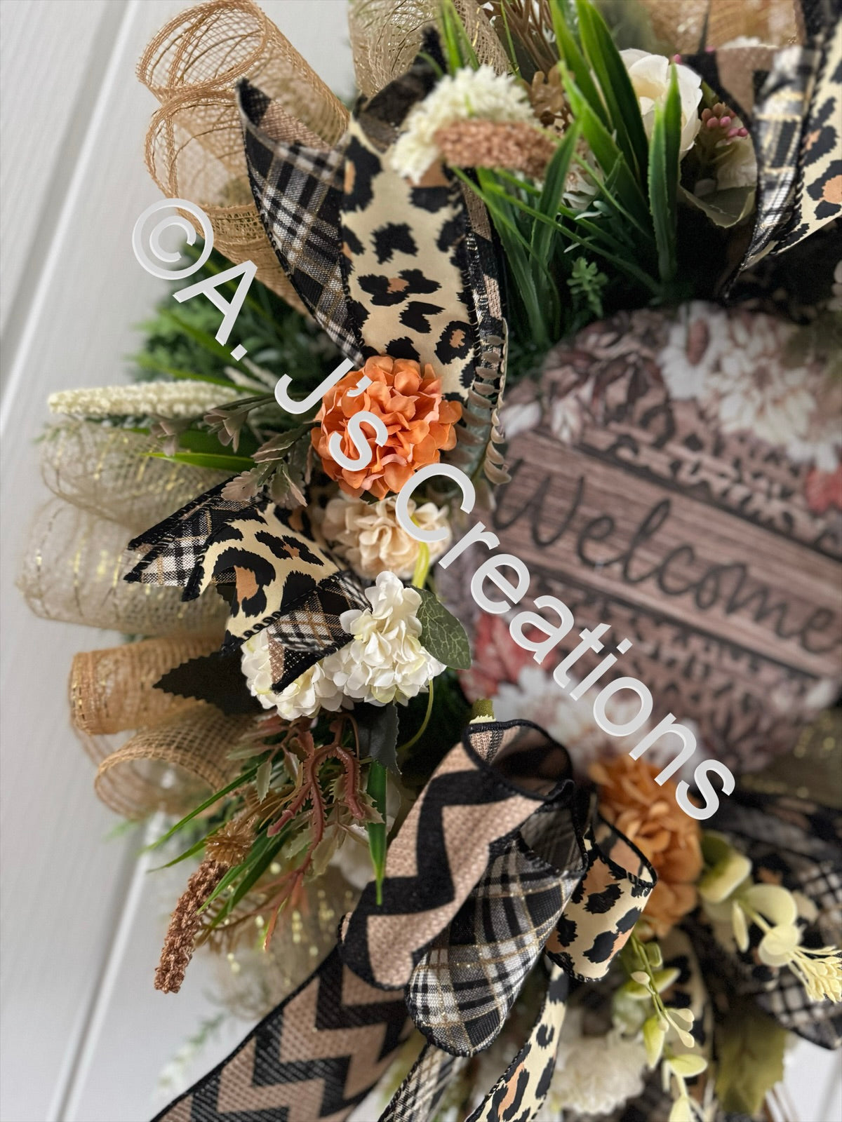 Leopard Print Welcome Wreath