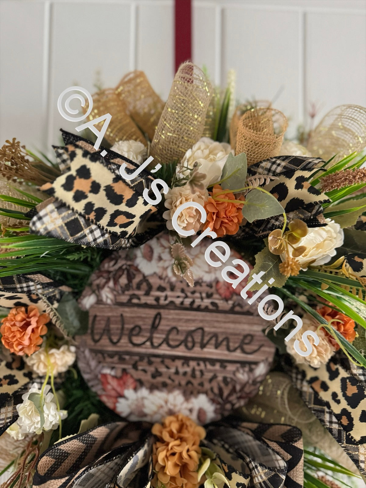 Leopard Print Welcome Wreath
