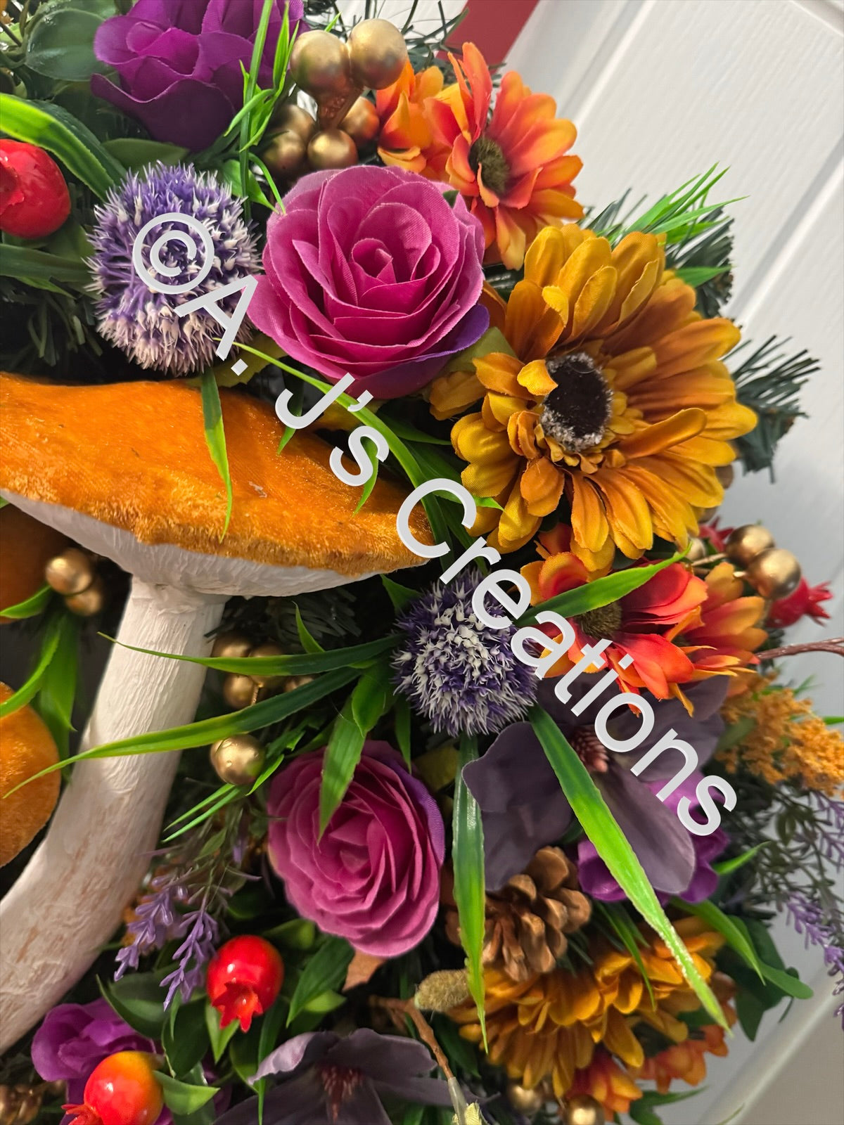 Orange Toadstool Wreath