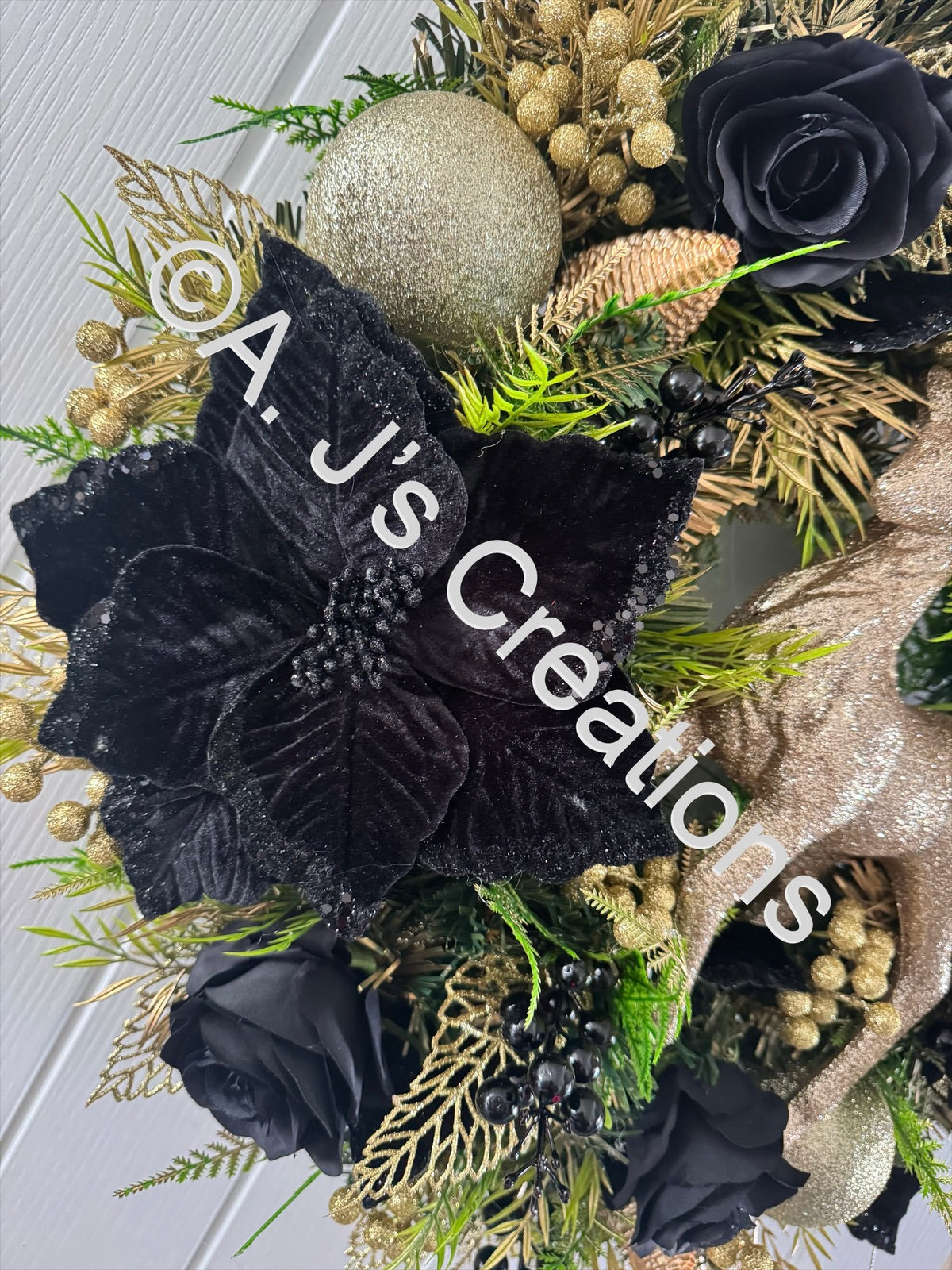 Black and Gold Stag Wreath