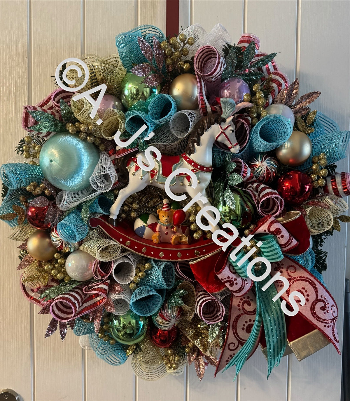 Pastel Rocking Horse Wreath