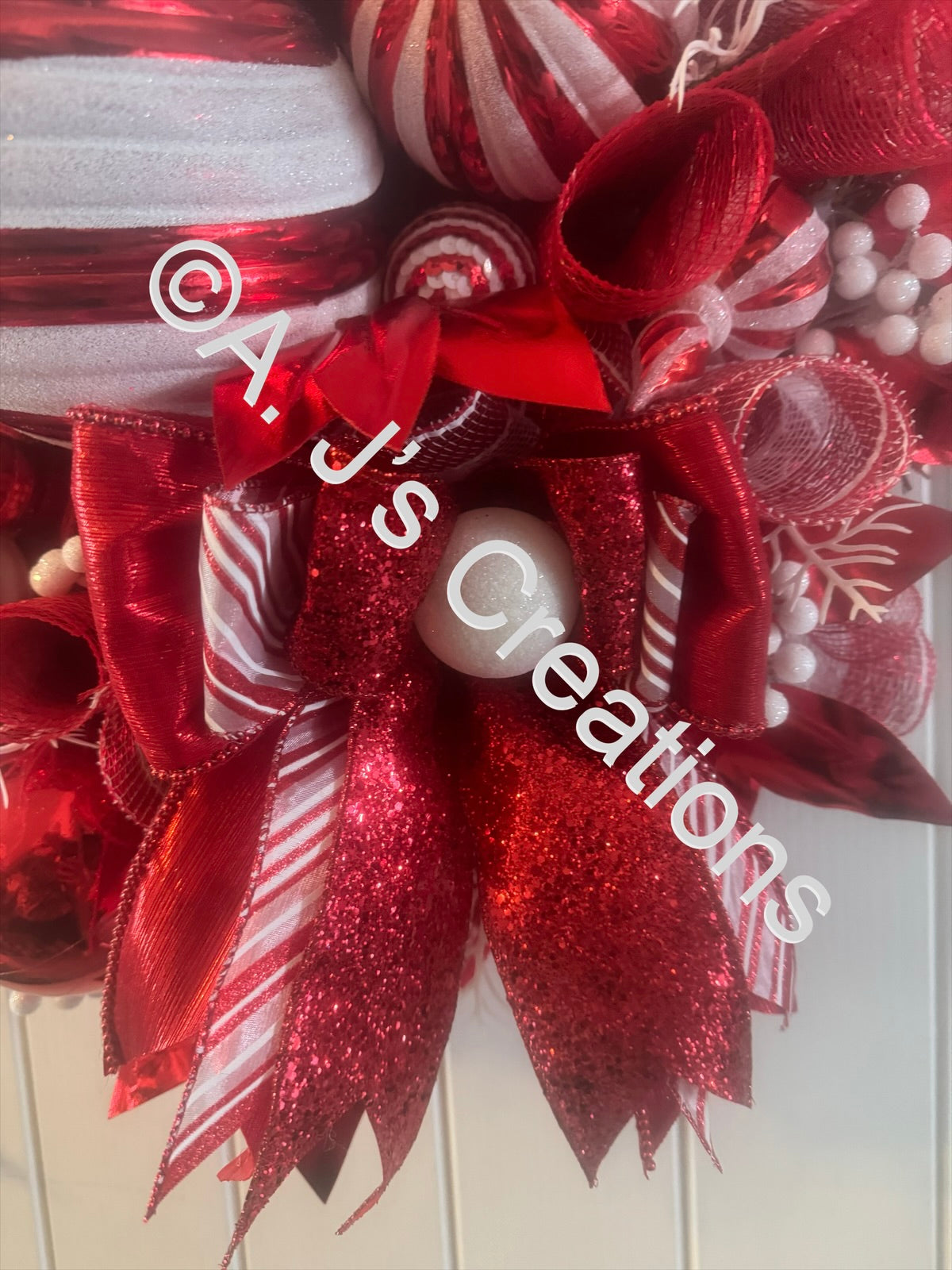 Candy Cane Finial Wreath