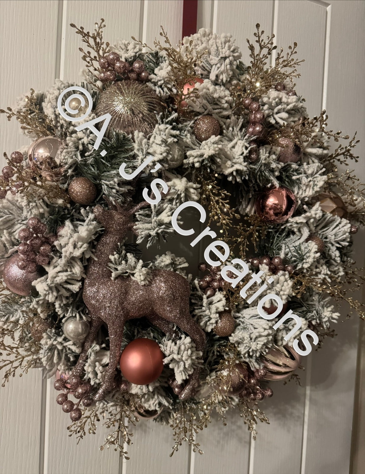 Blush & Champagne Stag Wreath