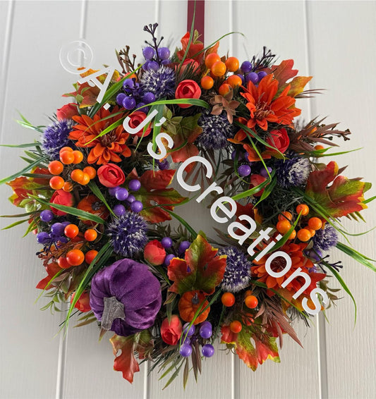 Bright and Bold Pumpkin Wreath