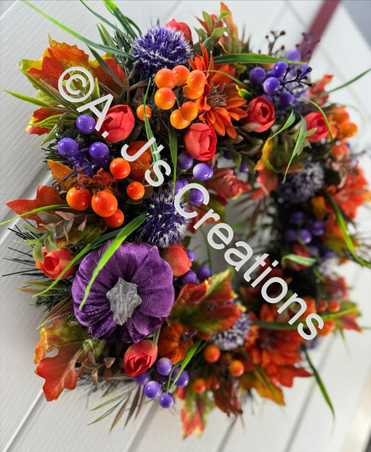 Bright and Bold Pumpkin Wreath