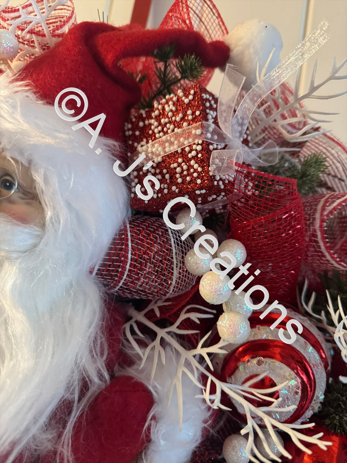 Red & White Santa Wreath