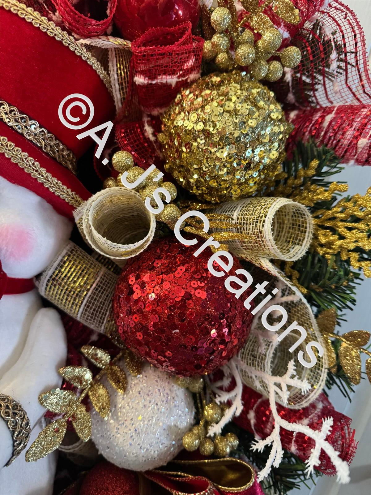 Elegant Snowman Wreath