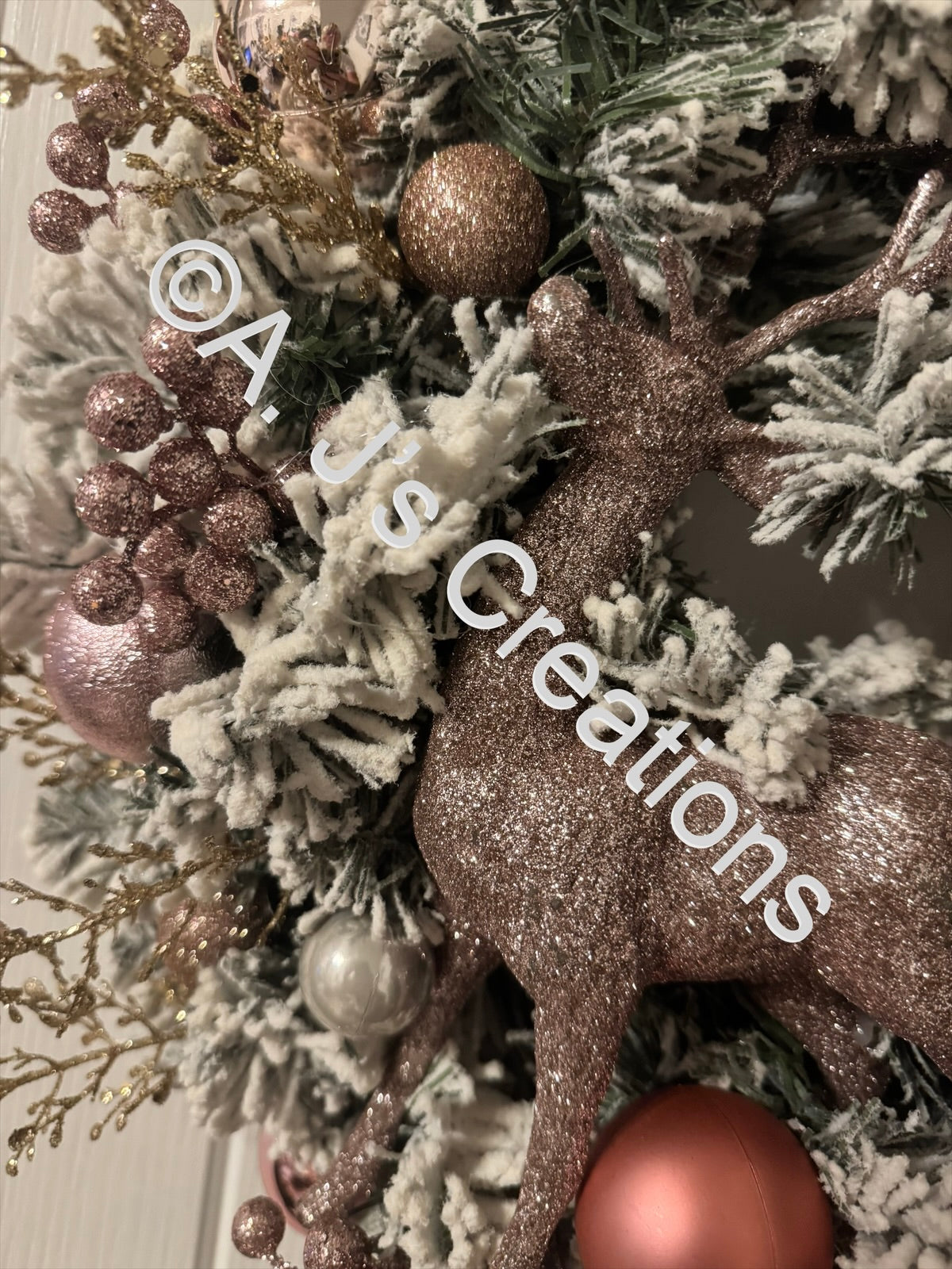 Blush & Champagne Stag Wreath