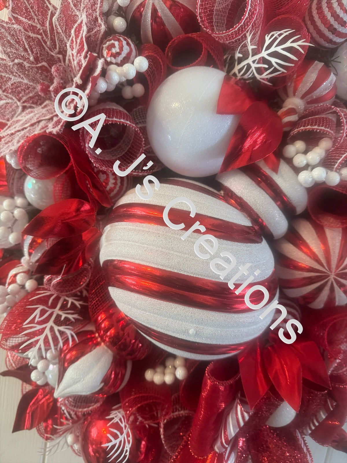 Candy Cane Finial Wreath