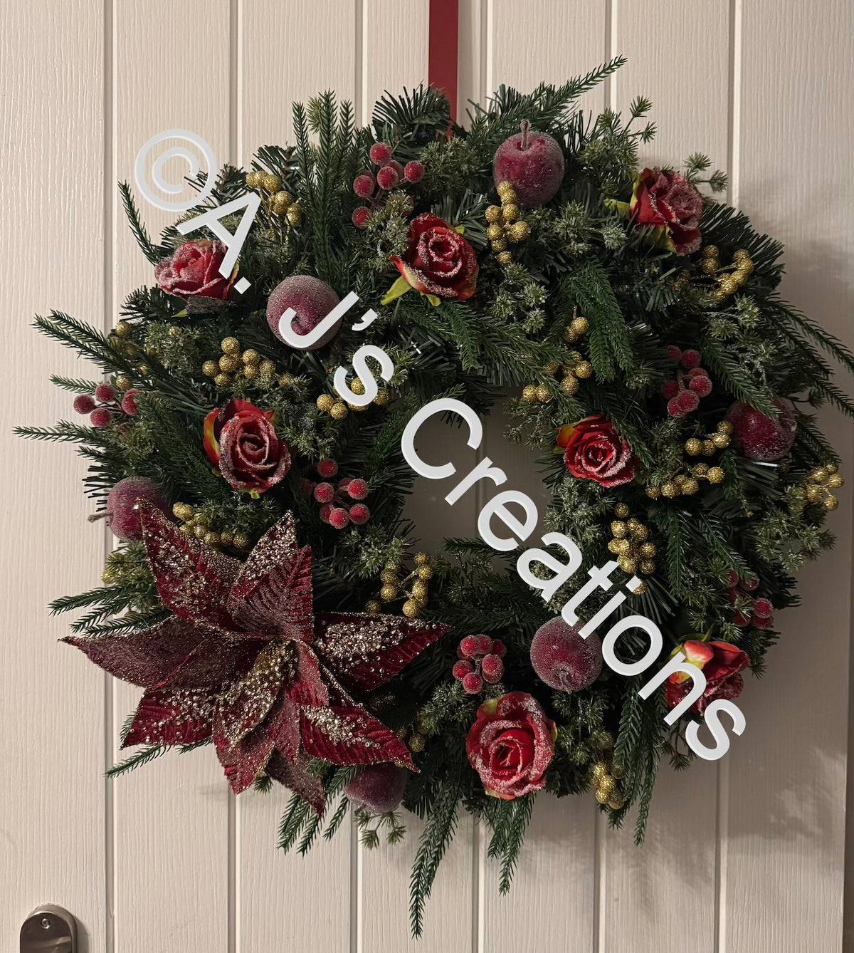 Burgundy Frosted Wreath