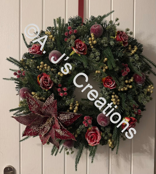Burgundy Frosted Wreath