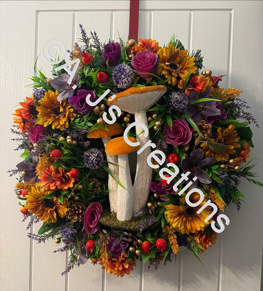 Orange Toadstool Wreath