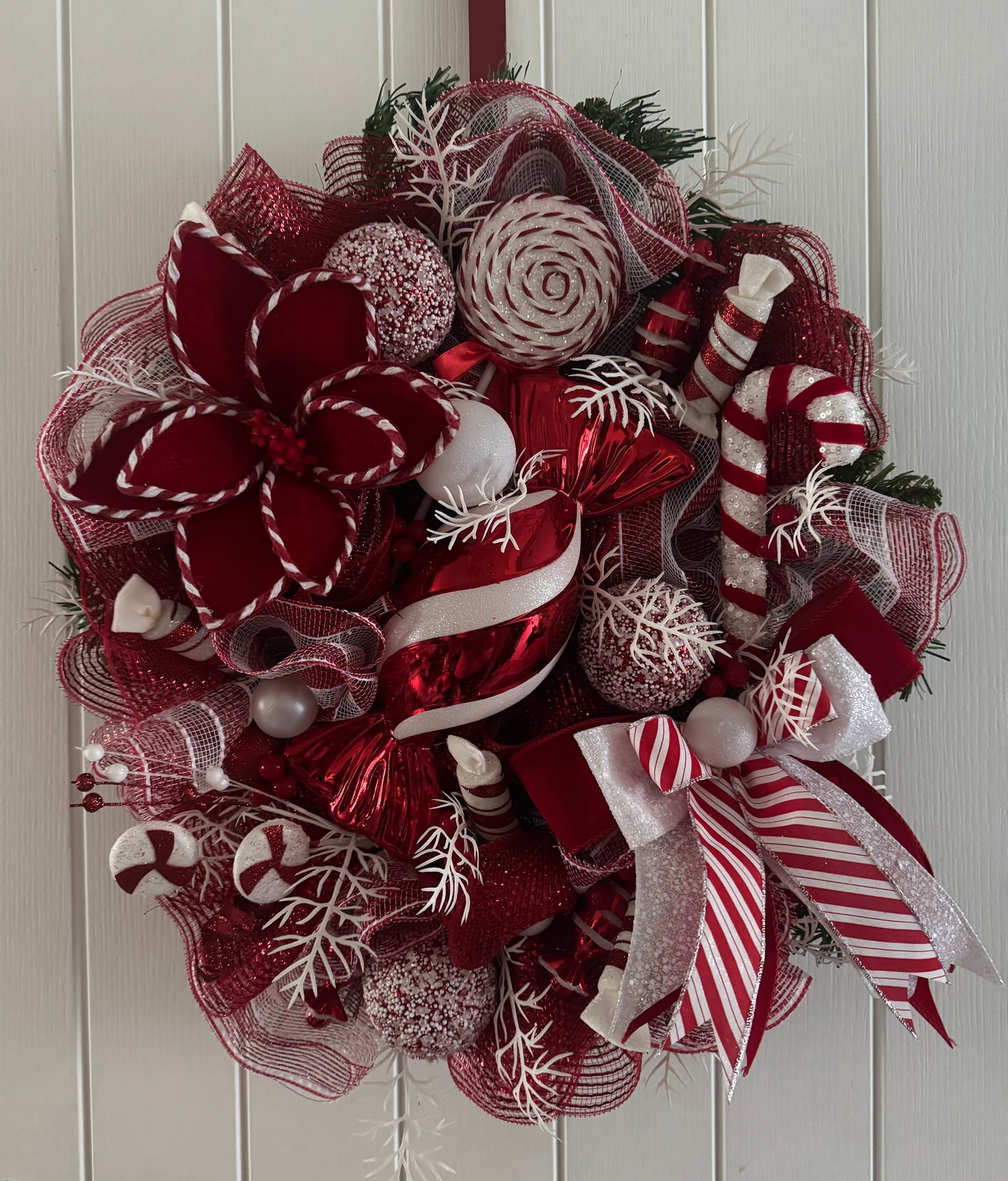 Large Candy Cane Wreath