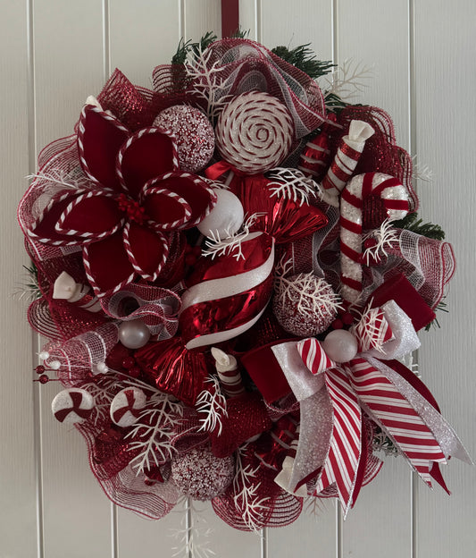 Large Candy Cane Wreath
