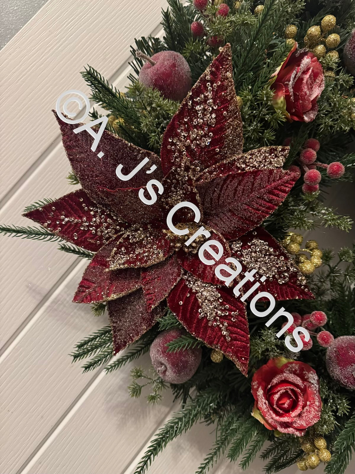 Burgundy Frosted Wreath