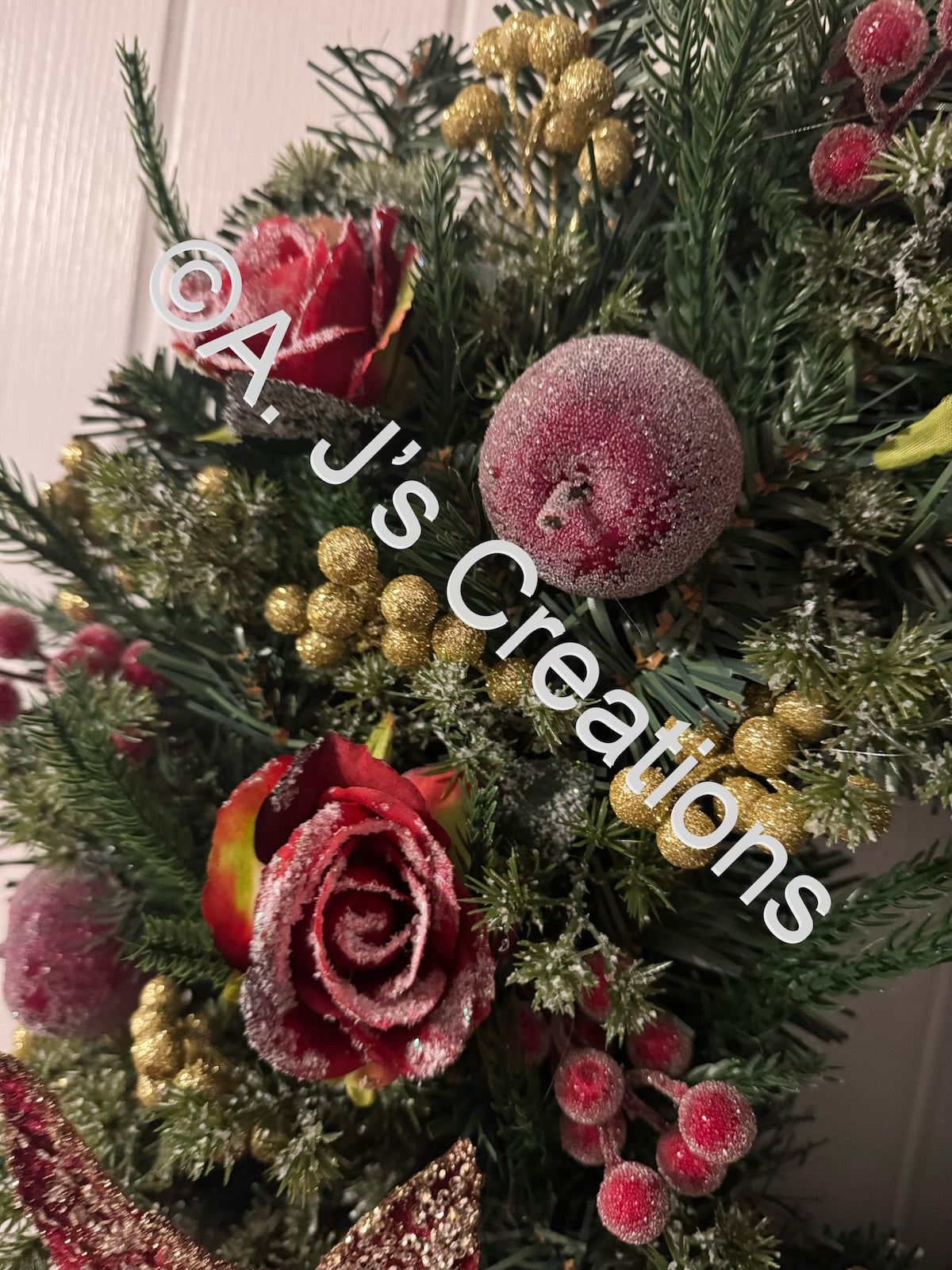 Burgundy Frosted Wreath