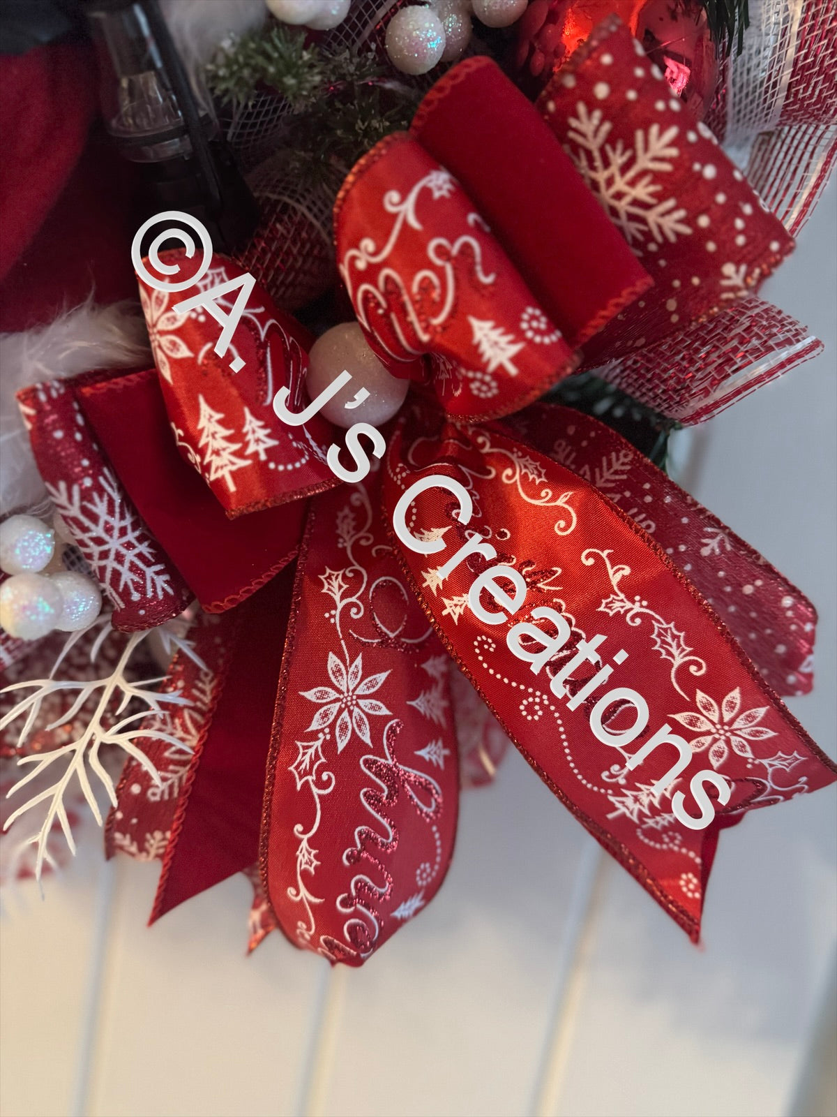 Red & White Santa Wreath
