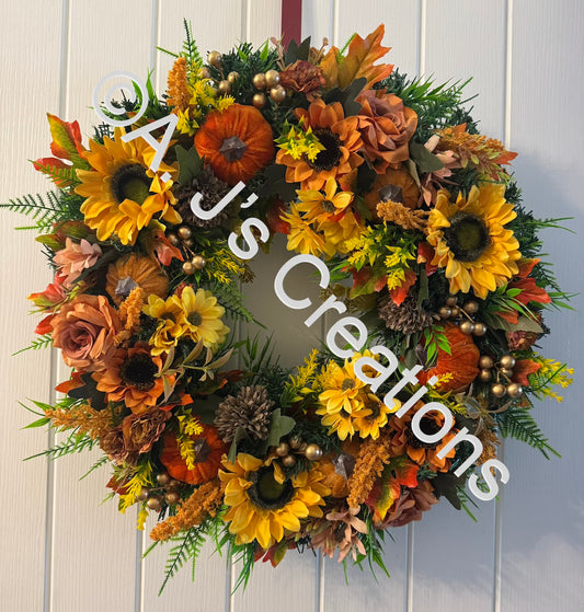 Sunflower & Pumpkin Wreath