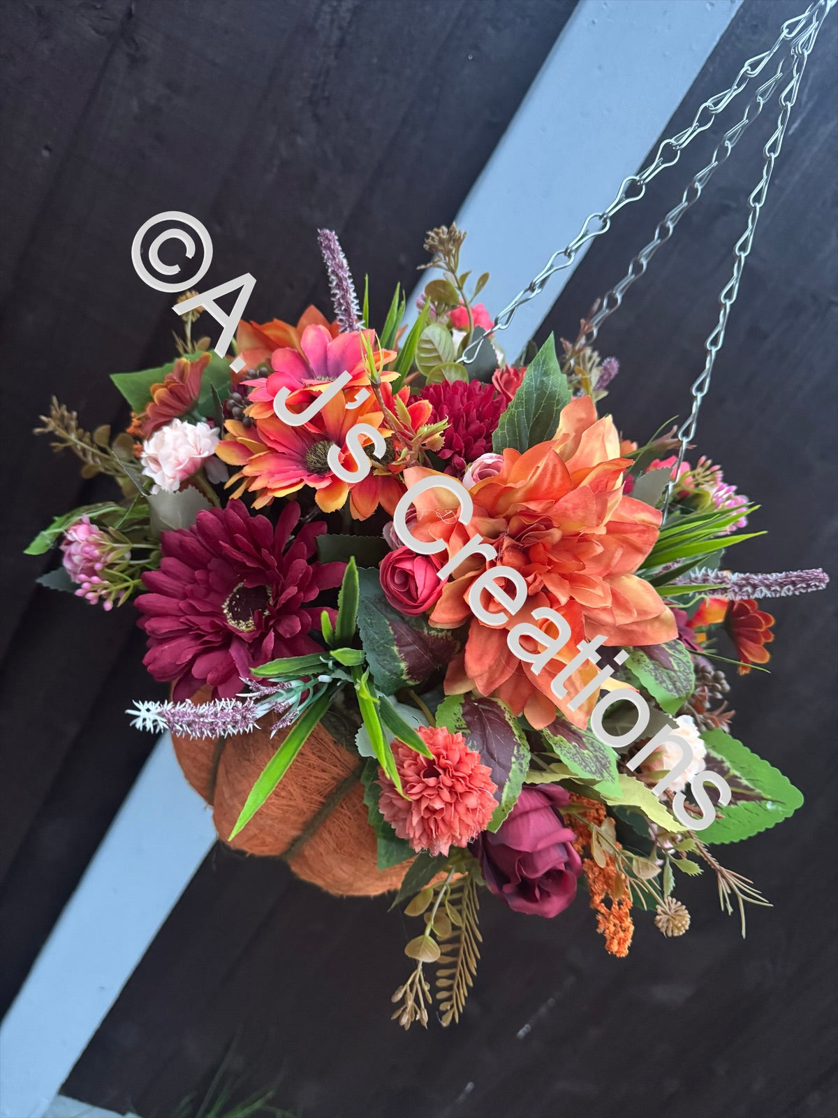 Pumpkin Shaped Hanging Baskets