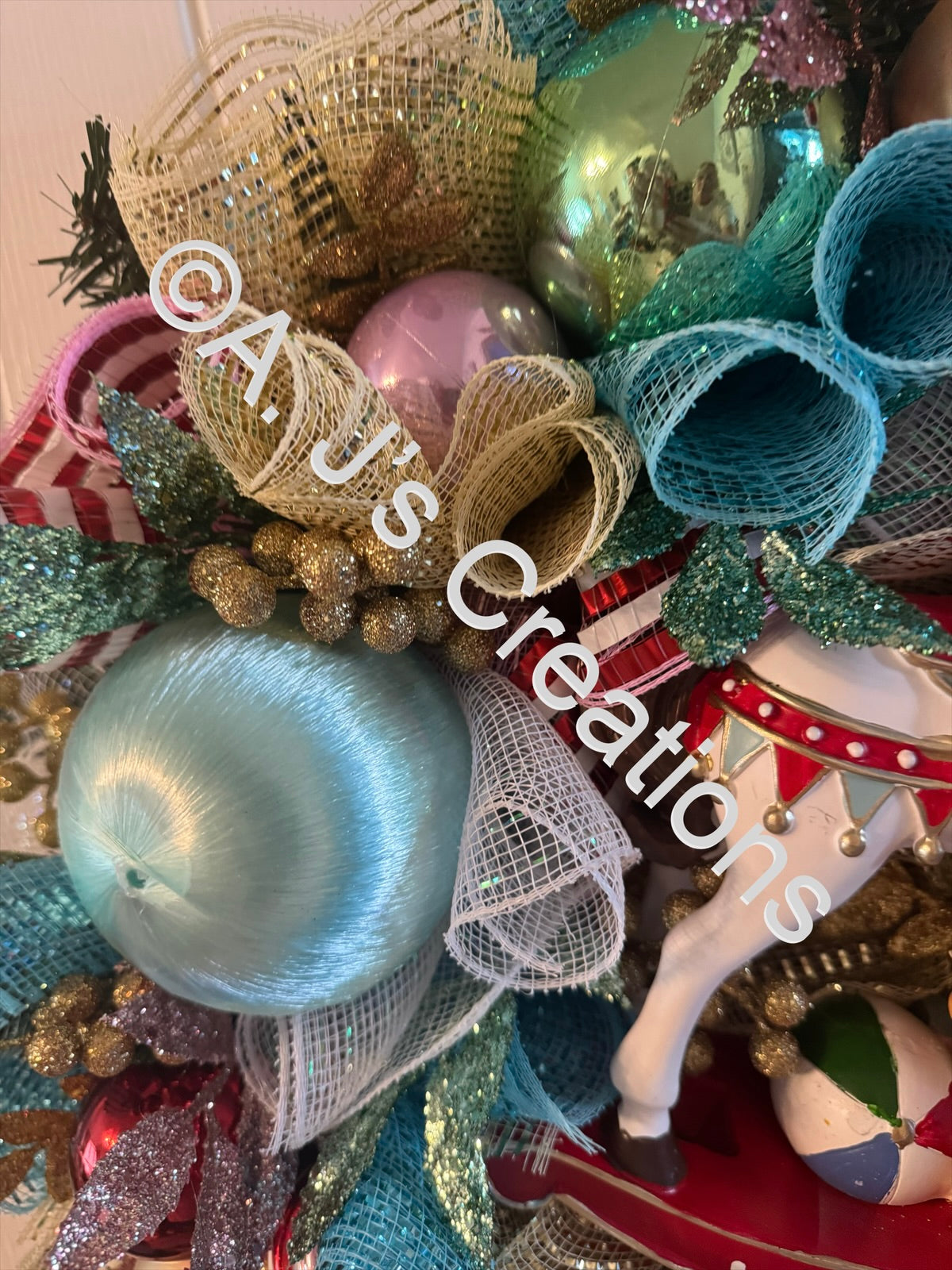 Pastel Rocking Horse Wreath