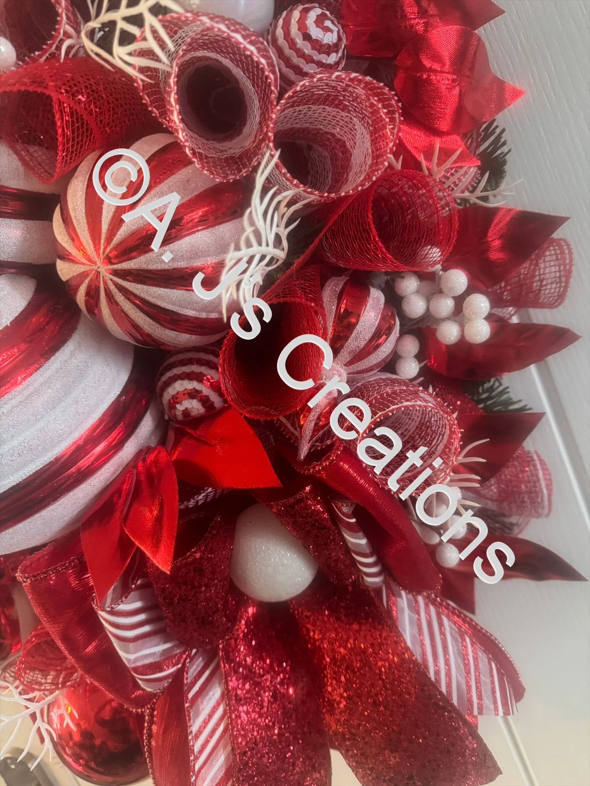 Candy Cane Finial Wreath