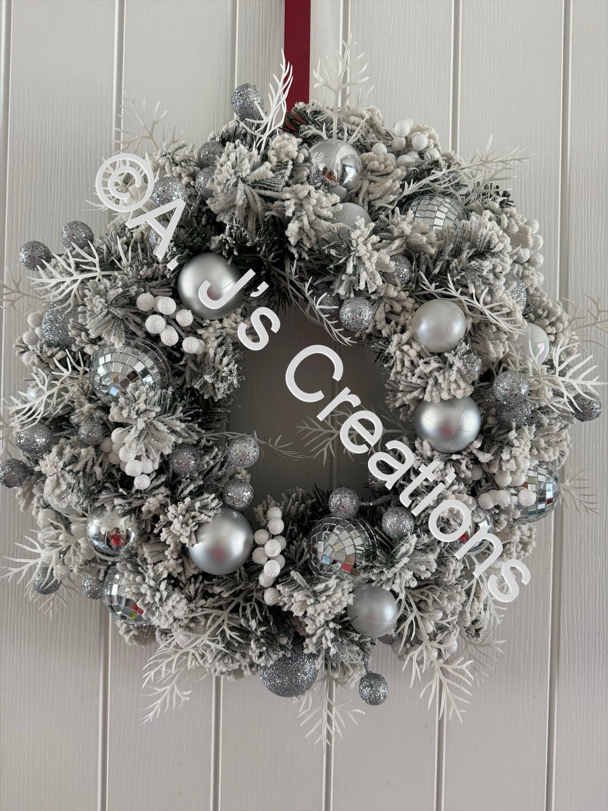 Frosted Mirror Ball Wreath