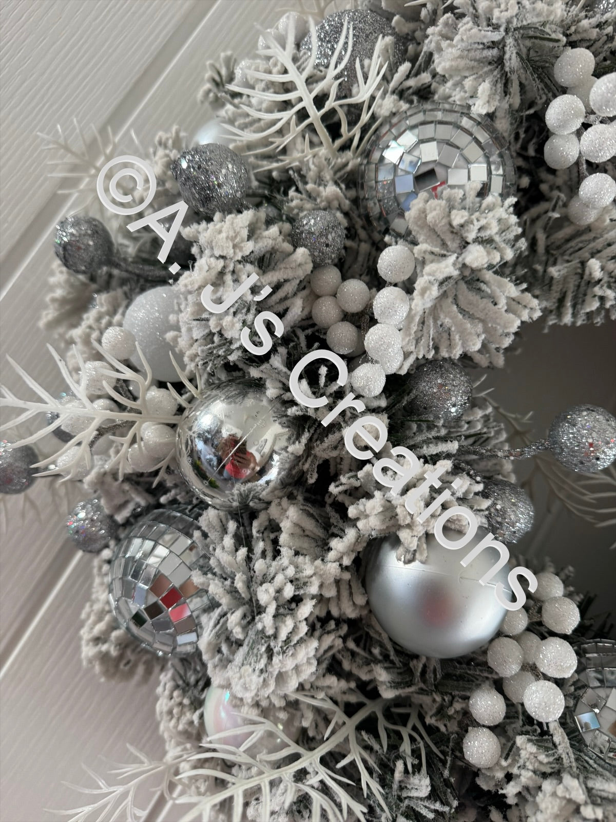 Frosted Mirror Ball Wreath