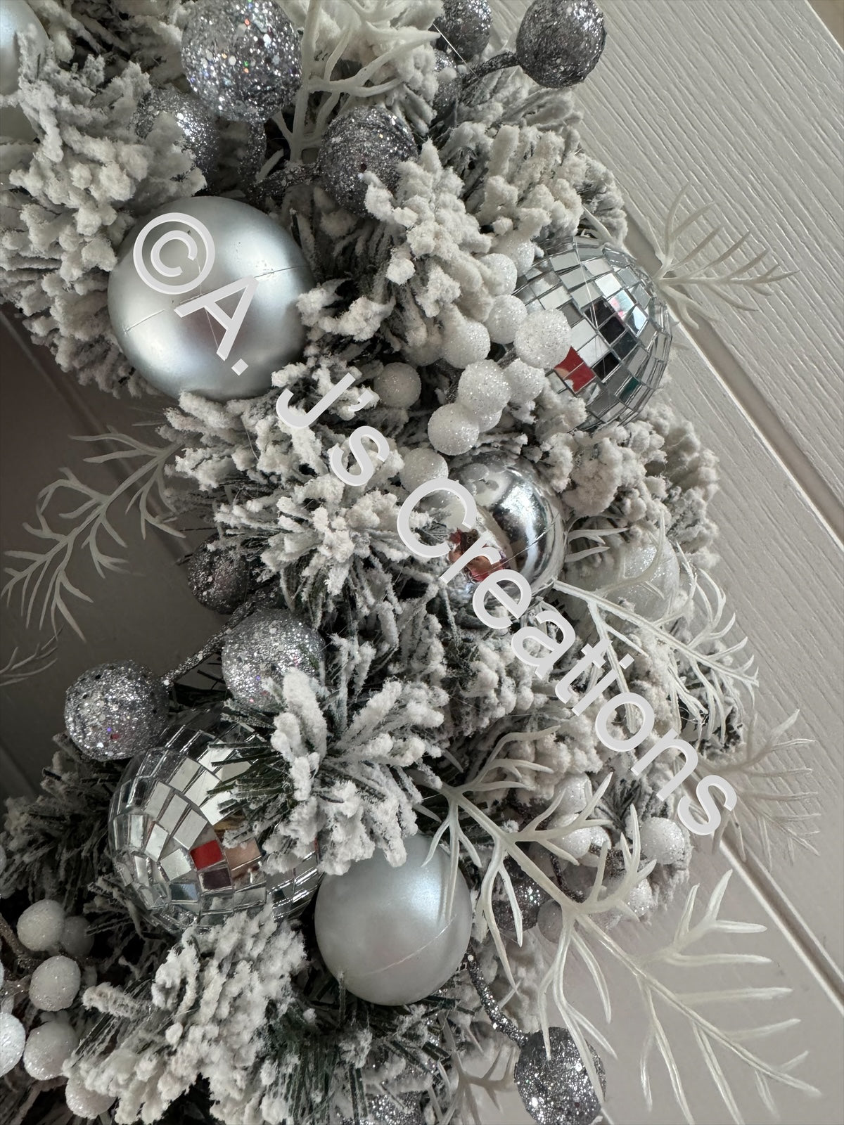 Frosted Mirror Ball Wreath