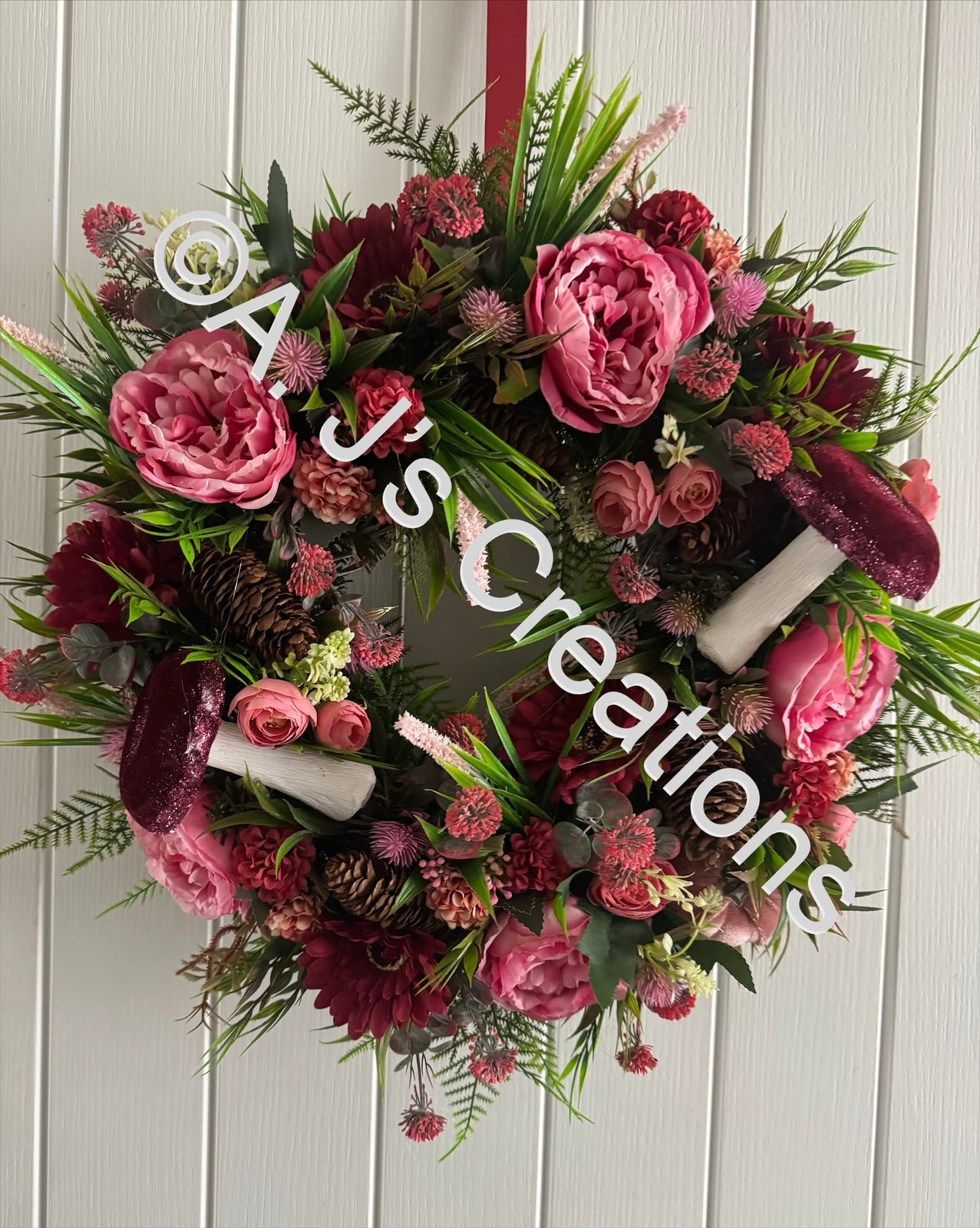 Burgundy & Pink Autumn Wreath